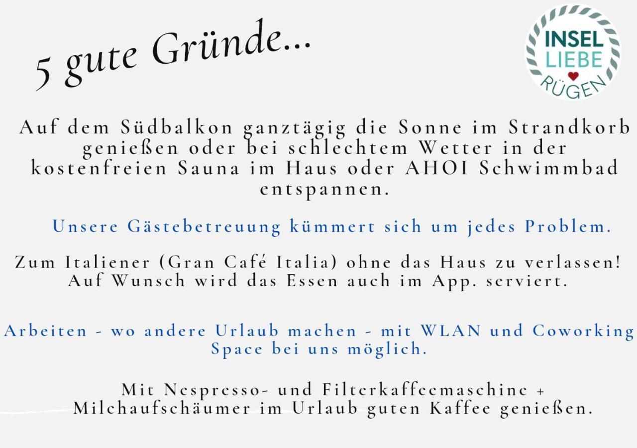 Das Appartement Inselliebe Ruegen Inkl Sauna Und 3H Taeglich Eintritt Ahoi Schwimmbad Sellin  Zewnętrze zdjęcie